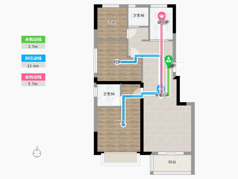 浙江省-嘉兴市-鸿翔紫藤里-78.00-户型库-动静线