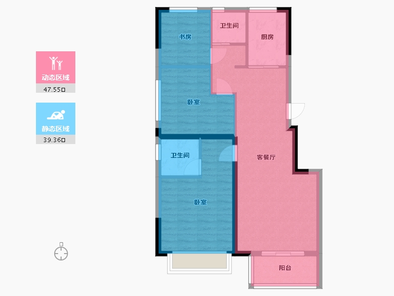 浙江省-嘉兴市-鸿翔紫藤里-78.00-户型库-动静分区