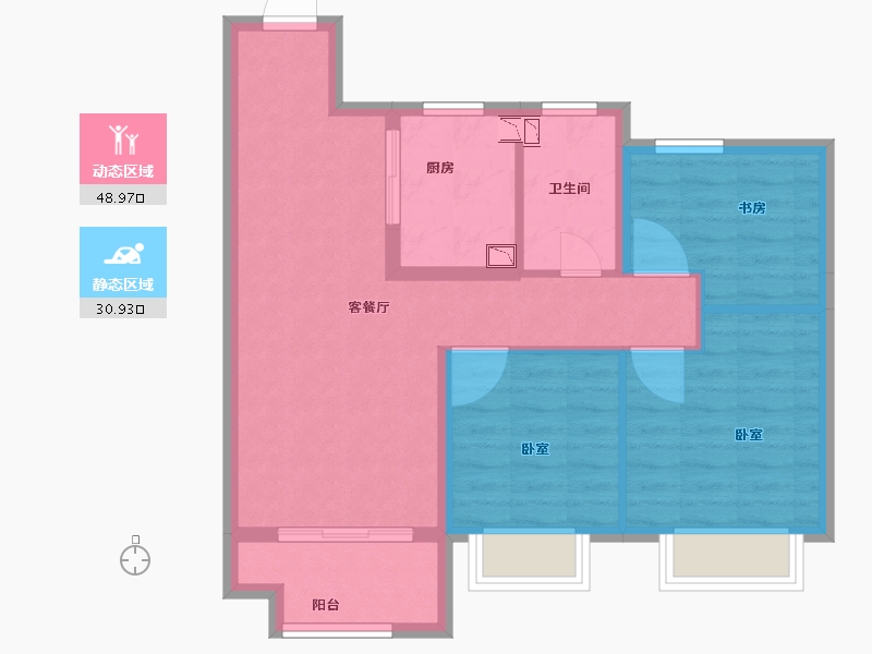 安徽省-合肥市-禹洲林海天城-71.00-户型库-动静分区