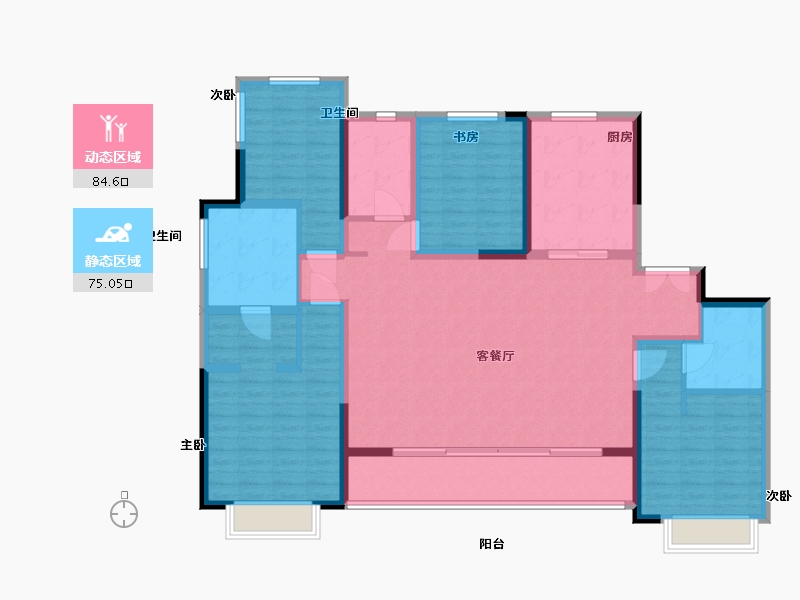 浙江省-宁波市-龙湖天琅-144.00-户型库-动静分区