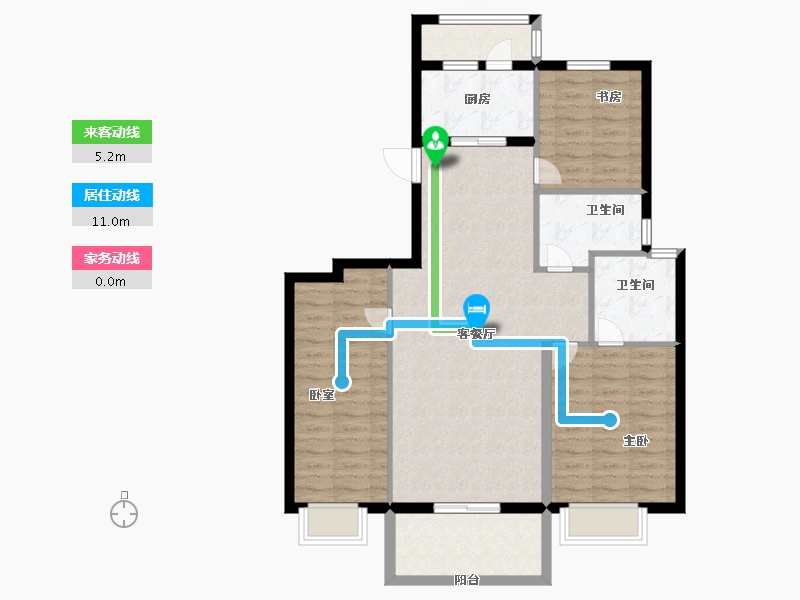 浙江省-宁波市-格兰春晨二期加州里-97.00-户型库-动静线