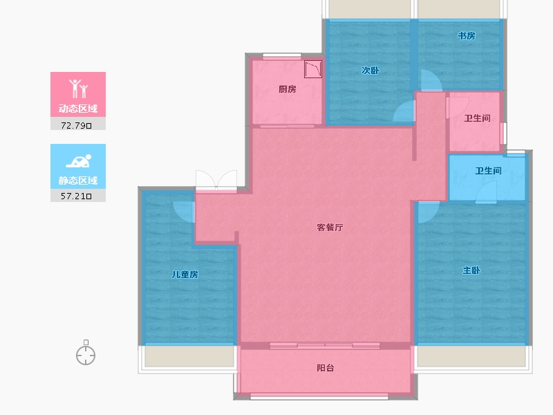 江苏省-徐州市-万科·翡翠之光-118.00-户型库-动静分区