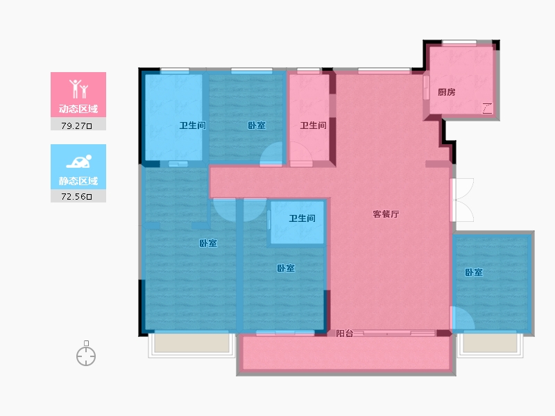 浙江省-湖州市-宝龙世家-136.01-户型库-动静分区