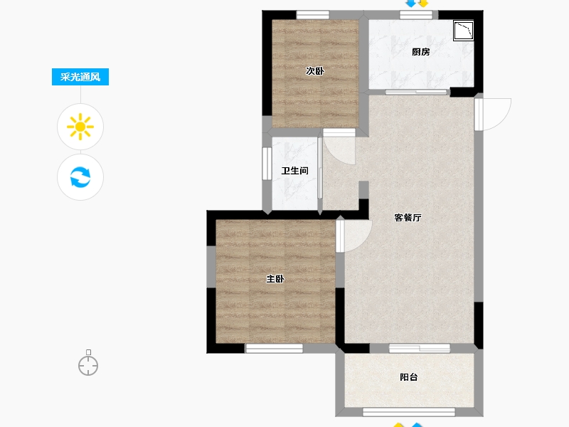 江苏省-淮安市-绿地国际街区-56.00-户型库-采光通风