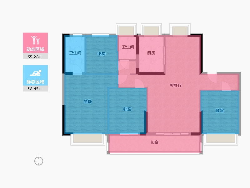 浙江省-宁波市-月桂府-111.99-户型库-动静分区