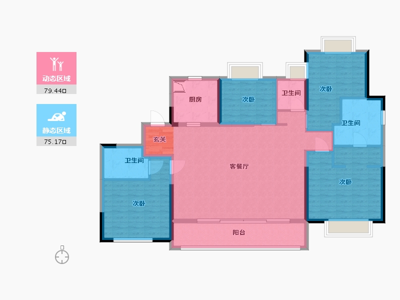 江苏省-淮安市-融创广场-140.00-户型库-动静分区