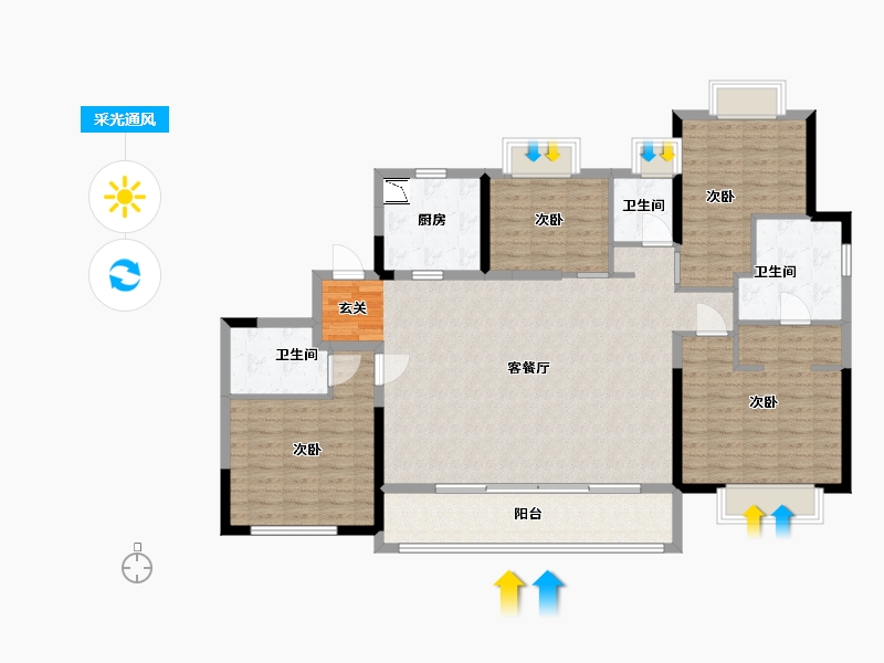 江苏省-淮安市-融创广场-140.00-户型库-采光通风