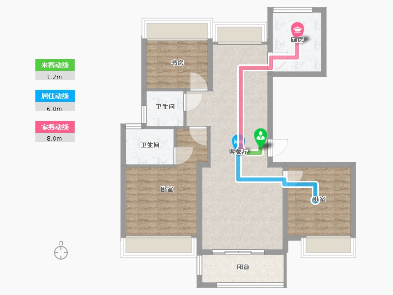 浙江省-温州市-奥体华府-87.00-户型库-动静线