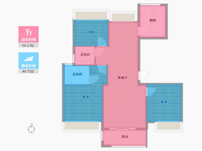 浙江省-温州市-奥体华府-87.00-户型库-动静分区