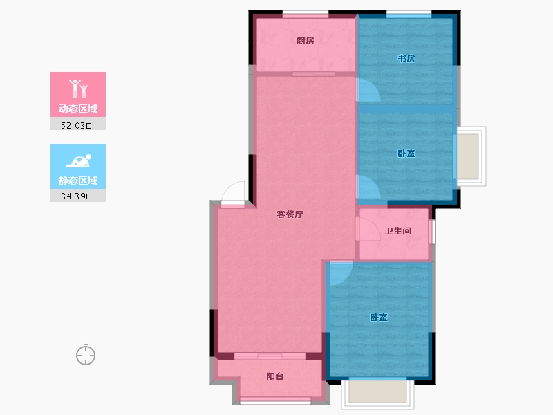 江苏省-宿迁市-台湾小镇（泗洪）-78.00-户型库-动静分区