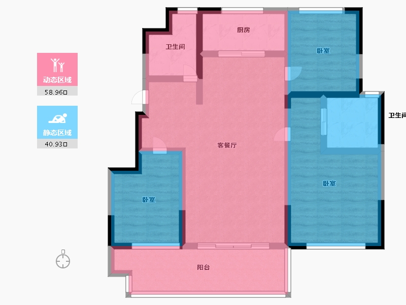 浙江省-宁波市-湾里院子-88.00-户型库-动静分区