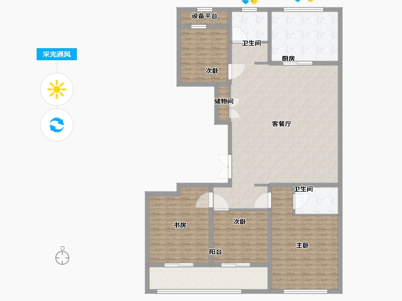 江苏省-盐城市-通银云璟-157.01-户型库-采光通风