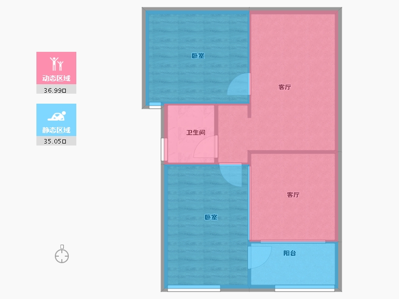 福建省-福州市-世茂福晟·华威钱隆奥体城-55.00-户型库-动静分区