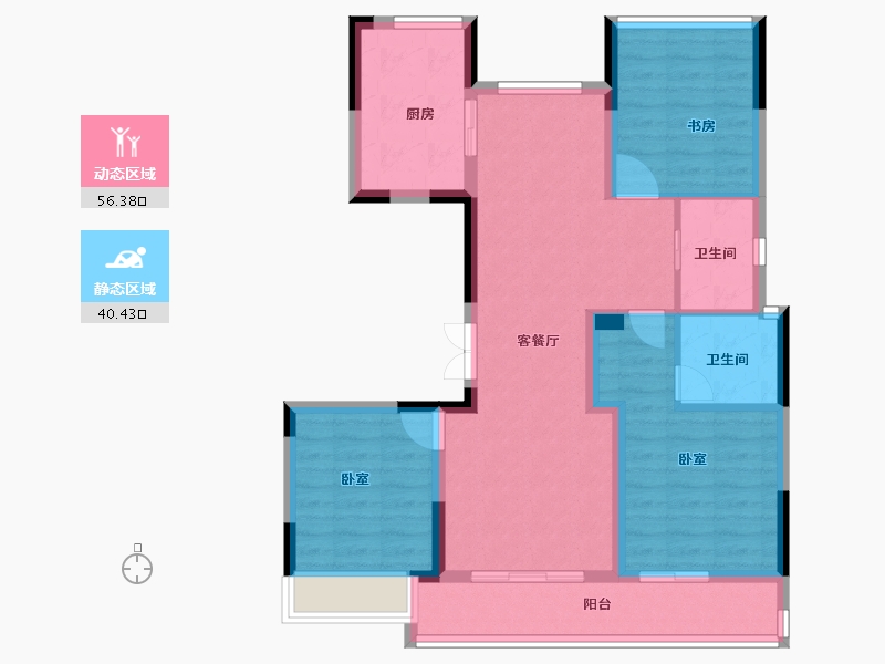 浙江省-金华市-中天江上明月-86.00-户型库-动静分区