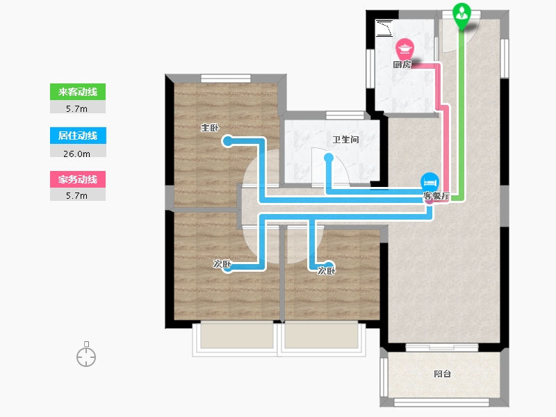 湖南省-长沙市-金地艺境-78.00-户型库-动静线