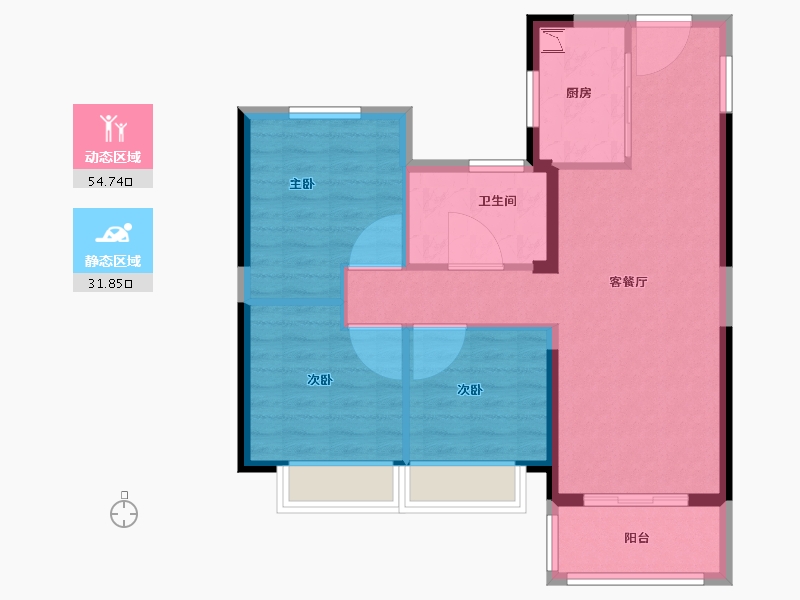 湖南省-长沙市-金地艺境-78.00-户型库-动静分区