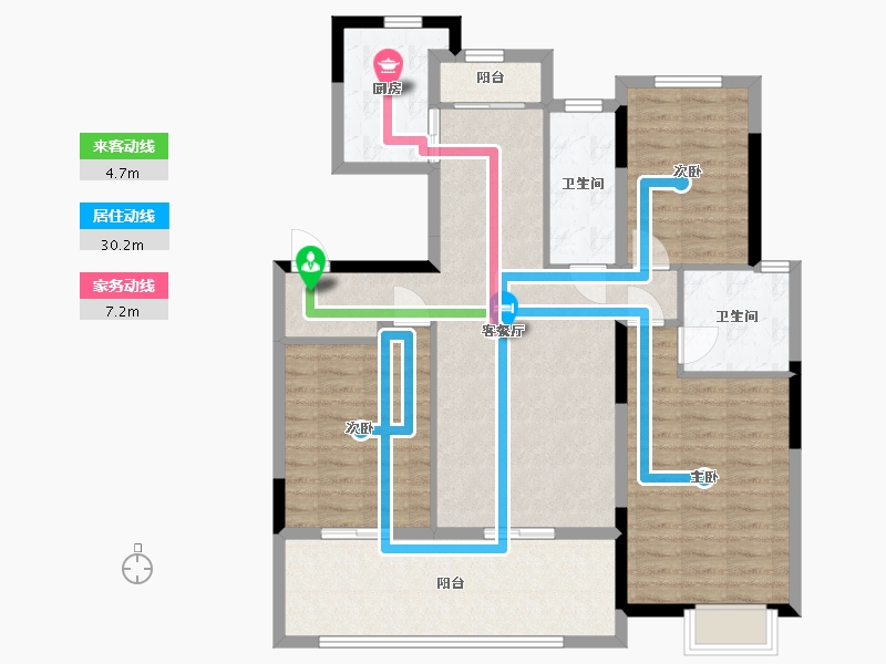 江苏省-南通市-远创紫樾台-106.00-户型库-动静线