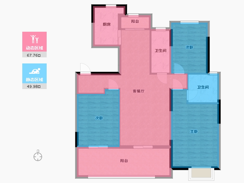 江苏省-南通市-远创紫樾台-106.00-户型库-动静分区