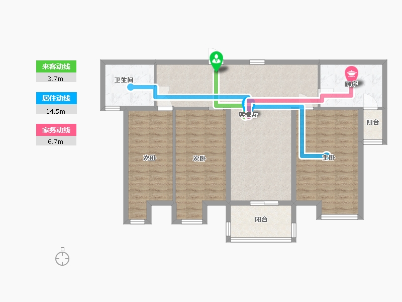 江苏省-淮安市-海通花园银座-93.50-户型库-动静线