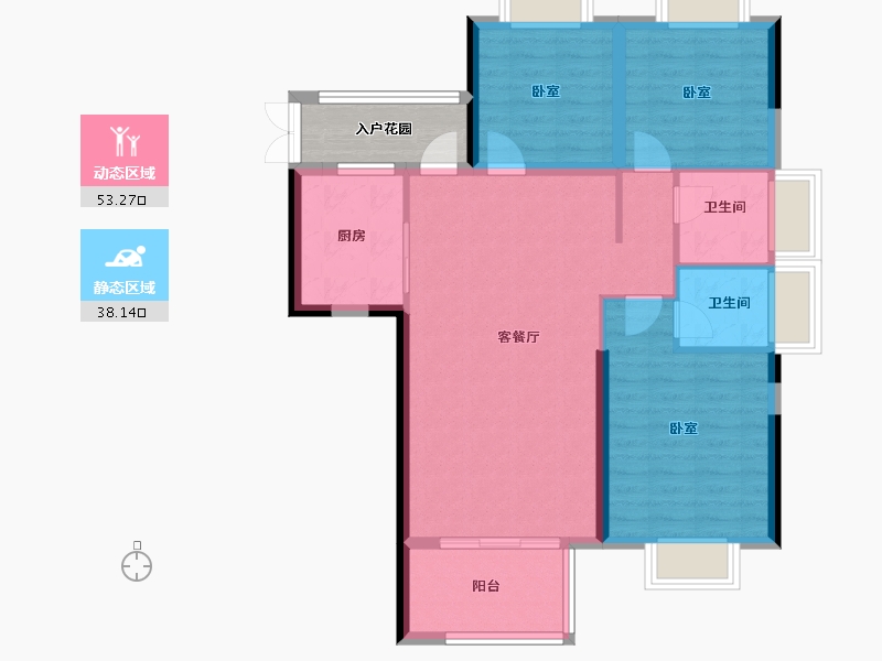 福建省-福州市-贵安新天地公寓-87.00-户型库-动静分区