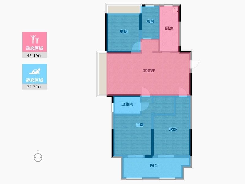 江苏省-淮安市-天生赢家二期-103.00-户型库-动静分区