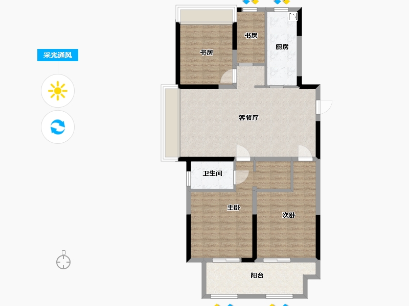 江苏省-淮安市-天生赢家二期-103.00-户型库-采光通风