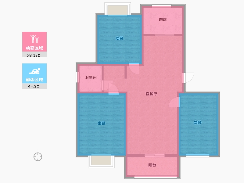 江苏省-淮安市-嘉润鸿锦苑-91.99-户型库-动静分区