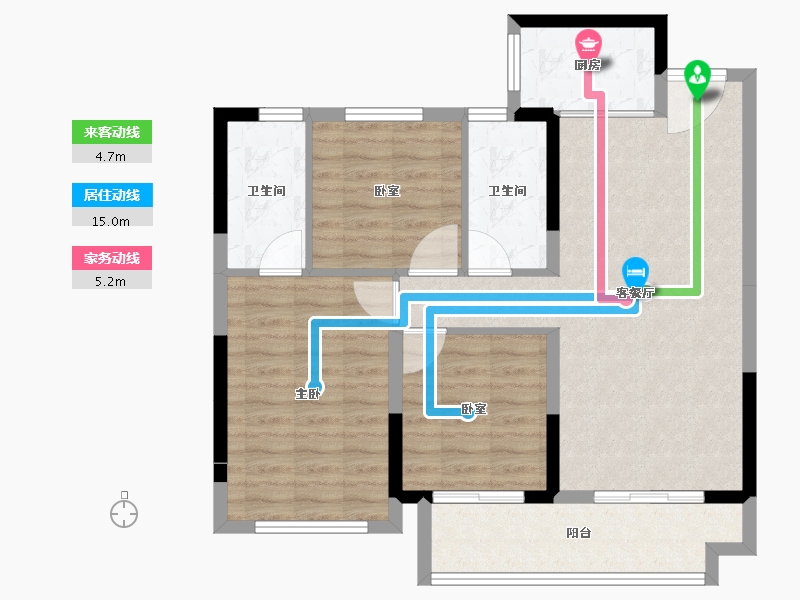 福建省-莆田市-大唐三盛国韵世家三期-85.75-户型库-动静线