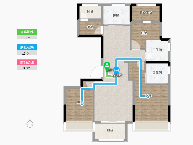 浙江省-金华市-美的美辰园-96.00-户型库-动静线