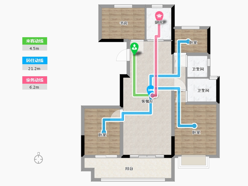 浙江省-湖州市-安吉中梁壹号院-101.24-户型库-动静线