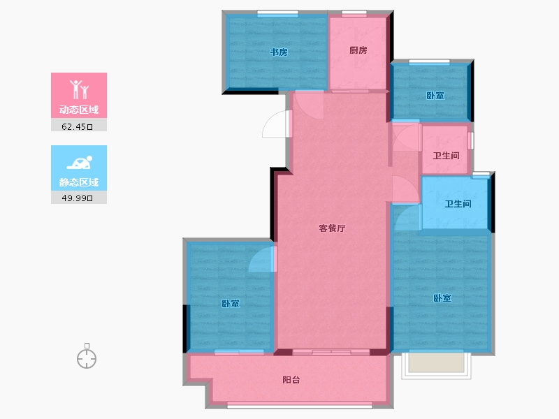 浙江省-湖州市-安吉中梁壹号院-101.24-户型库-动静分区