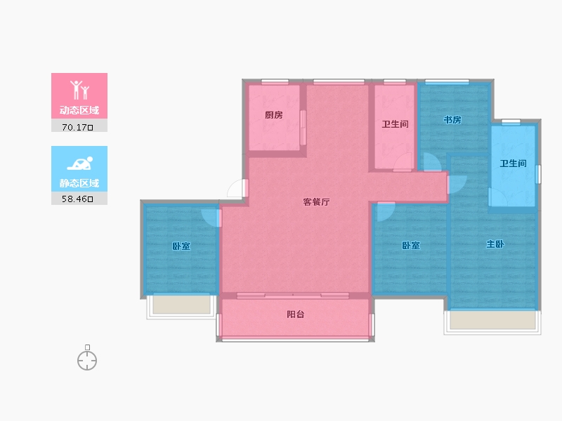 江苏省-苏州市-锦上和风华苑-116.00-户型库-动静分区