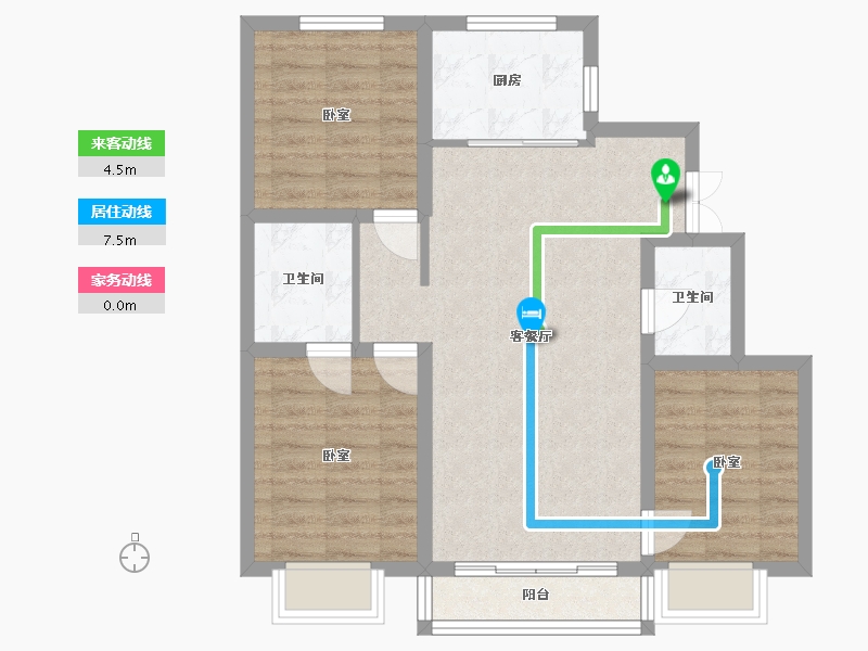 吉林省-四平市-公主岭禧院-76.15-户型库-动静线