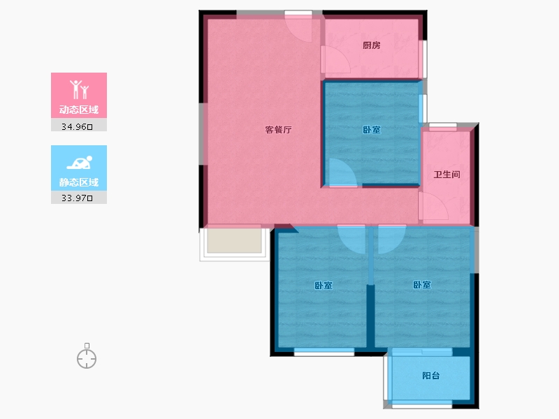 福建省-福州市-永泰·泰禾红峪-62.00-户型库-动静分区