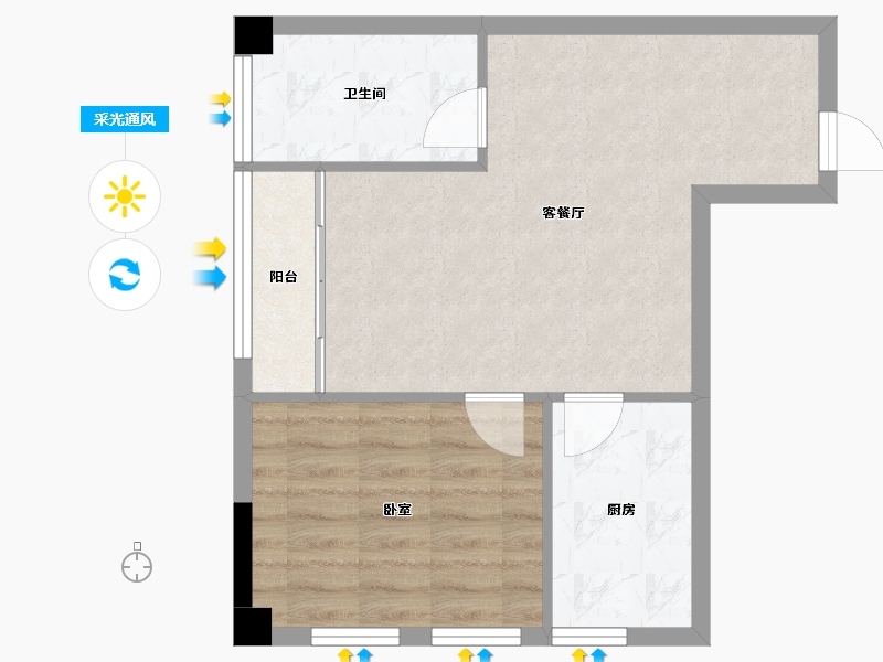 福建省-福州市-世茂福晟·华威钱隆奥体城-49.03-户型库-采光通风