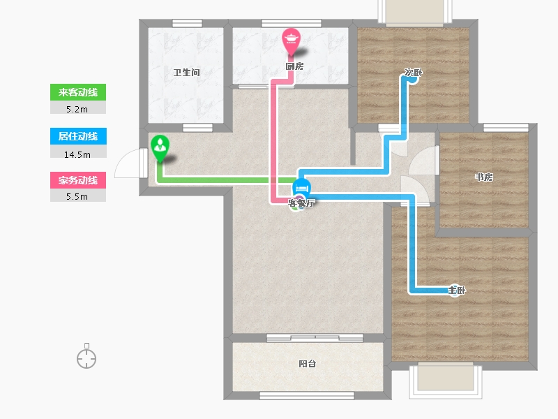 江苏省-淮安市-嘉润鸿锦苑-91.00-户型库-动静线