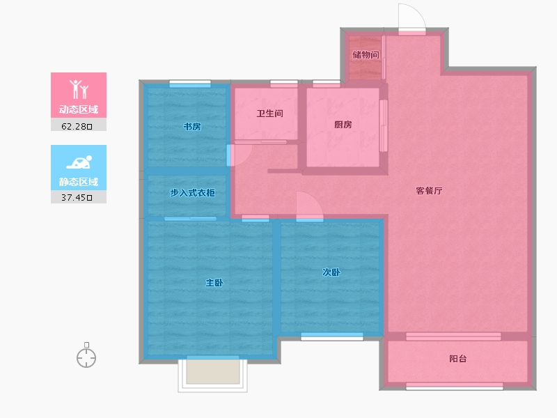 江苏省-淮安市-嘉润鸿锦苑-88.80-户型库-动静分区