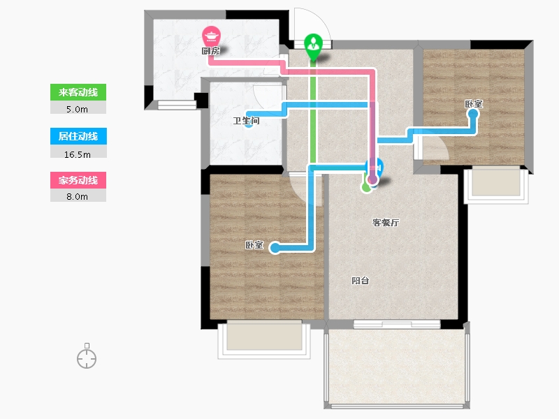 江苏省-无锡市-藕乐汇悦府Ⅱ期-70.00-户型库-动静线