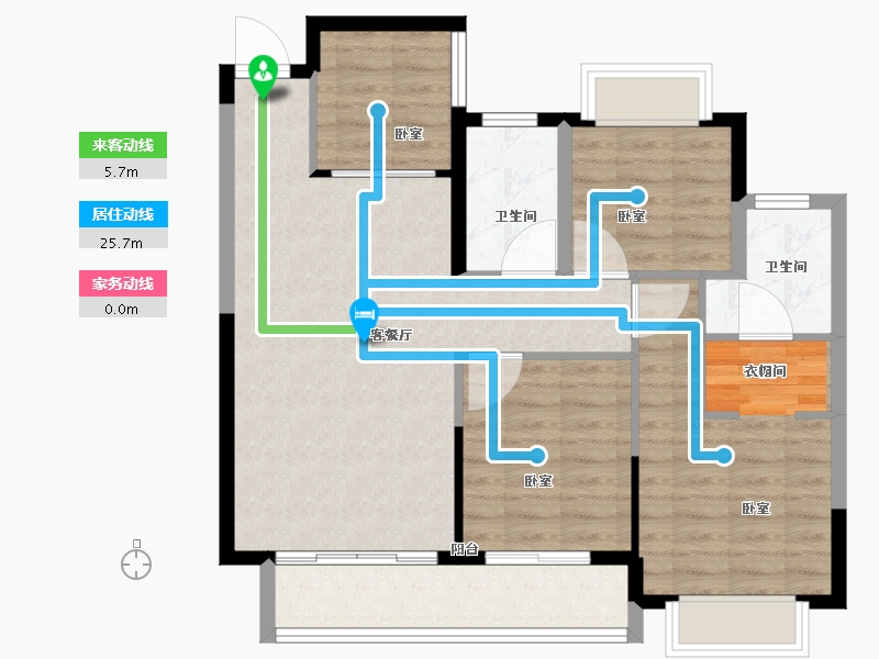 浙江省-丽水市-温溪首府-85.85-户型库-动静线