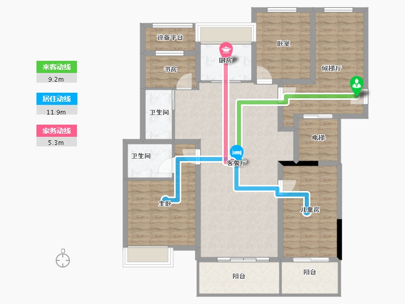 安徽省-池州市-前城 · 江盼-108.24-户型库-动静线