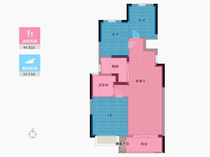 浙江省-宁波市-恒威·鸣凤府-70.00-户型库-动静分区