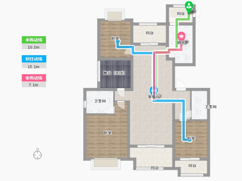 江苏省-苏州市-新城红树湾-111.99-户型库-动静线