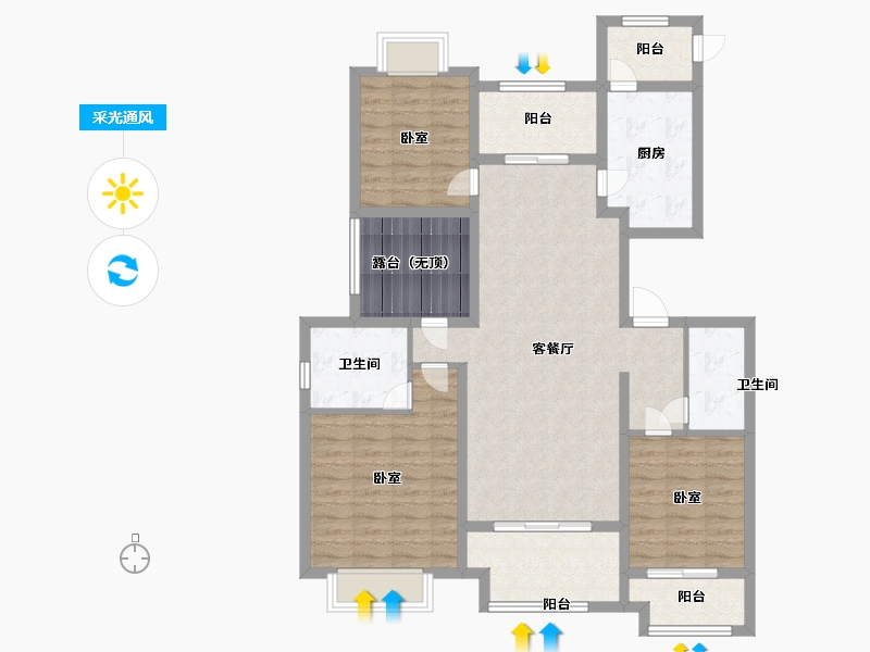 江苏省-苏州市-新城红树湾-111.99-户型库-采光通风