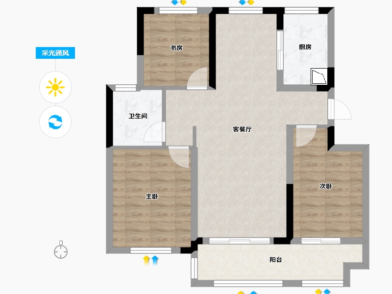 江苏省-徐州市-盛业和园-78.59-户型库-采光通风