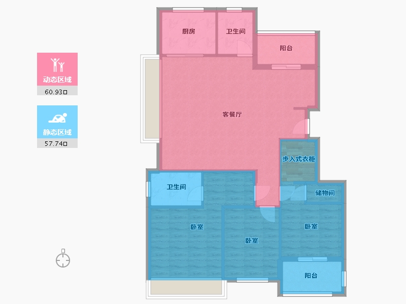 浙江省-湖州市-香悦四季-108.00-户型库-动静分区