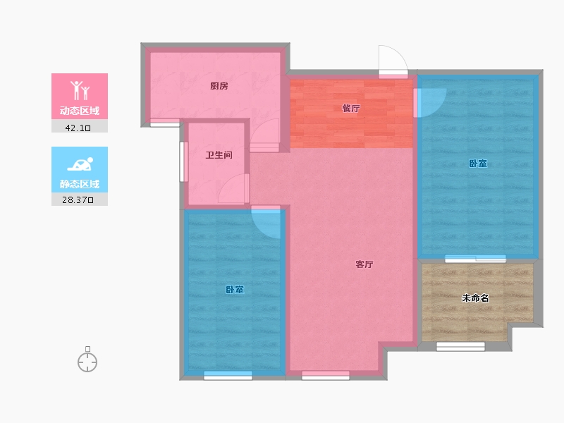 江苏省-盐城市-学府名苑-69.25-户型库-动静分区