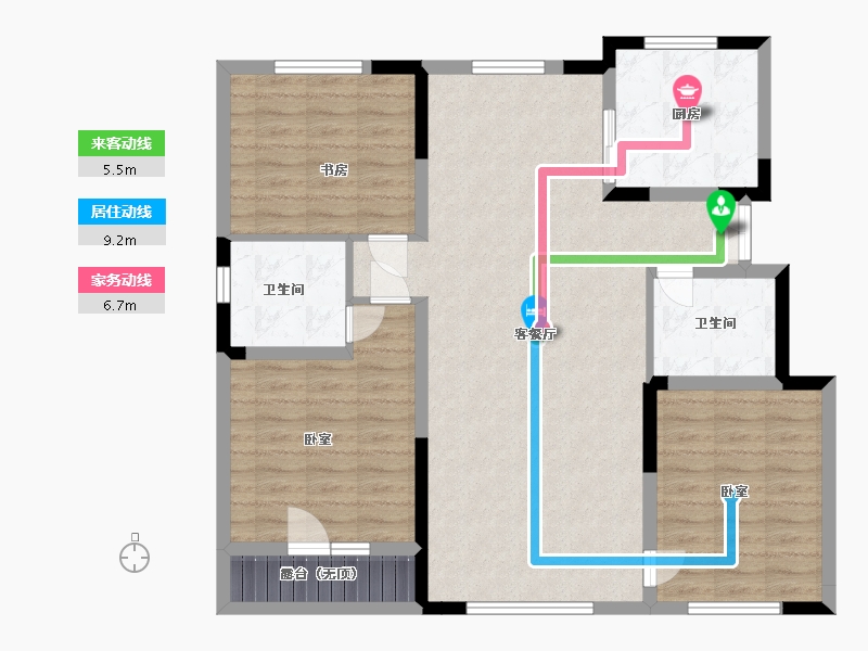 宁夏回族自治区-银川市-舜天润泽府-102.00-户型库-动静线