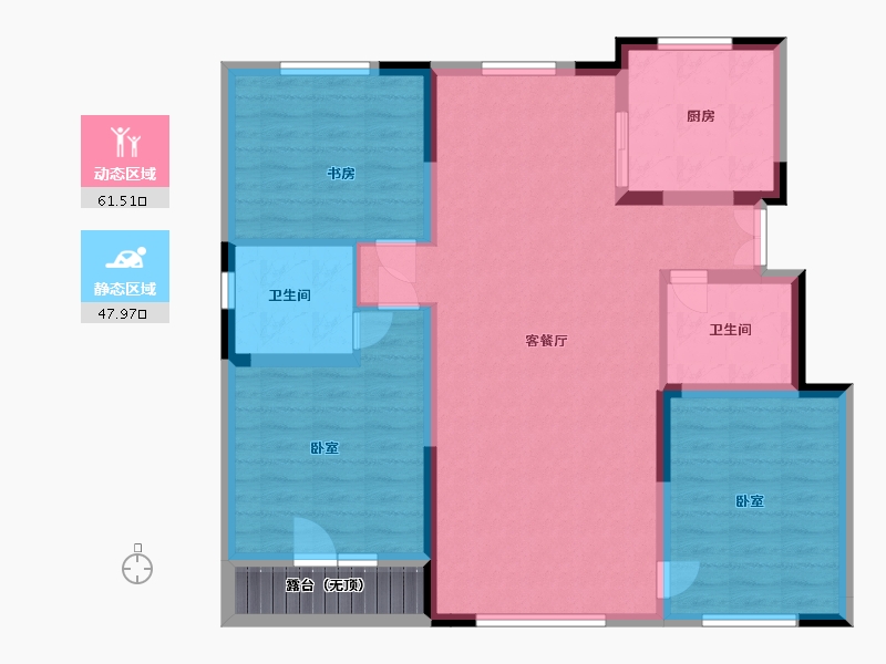 宁夏回族自治区-银川市-舜天润泽府-102.00-户型库-动静分区