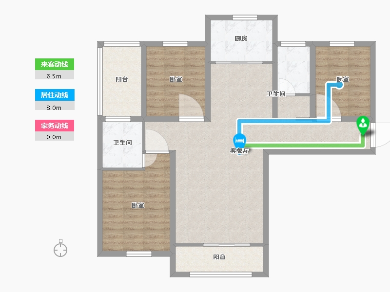 宁夏回族自治区-银川市-吉泰泰安世家-101.00-户型库-动静线