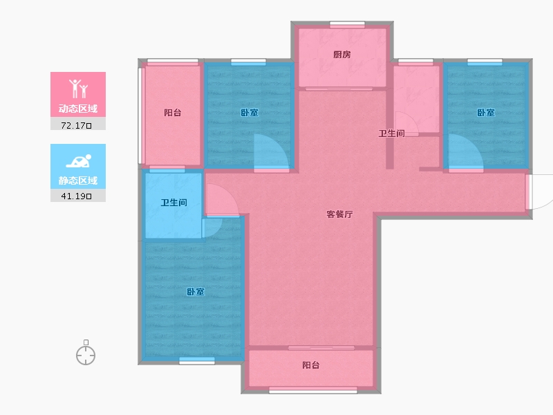 宁夏回族自治区-银川市-吉泰泰安世家-101.00-户型库-动静分区